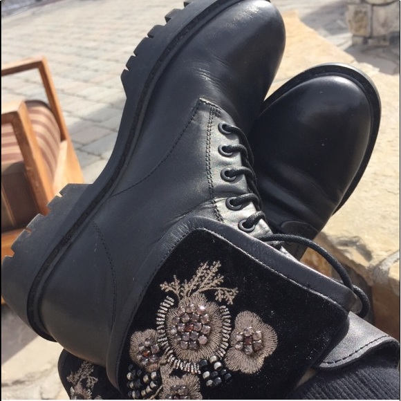 Zara Shoes - Genuine Leather black lace -up